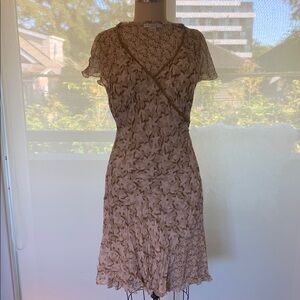 Nougat London 100% Silk Floral Ruffled Tiered Midi Sundress